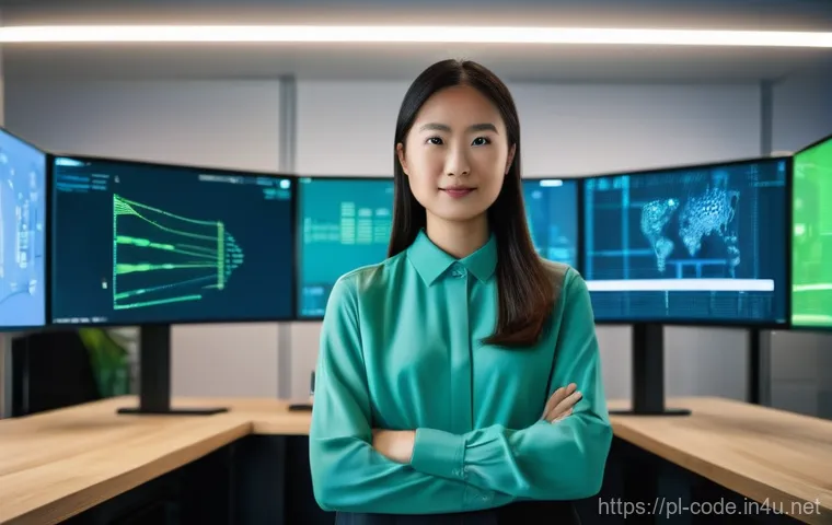 코딩교육지도사 교육과정 분석 - **Prompt:** A vibrant and modern coding classroom scene. A beaming female coding instructor, in her ...