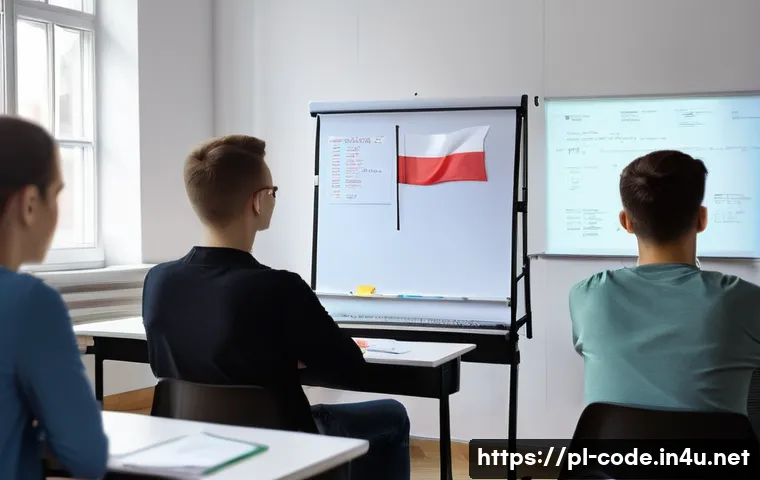 코딩교육지도사 자격증 응시료 및 비용 - A professional classroom setting in Poland with a diverse group of adult students attentively partic...