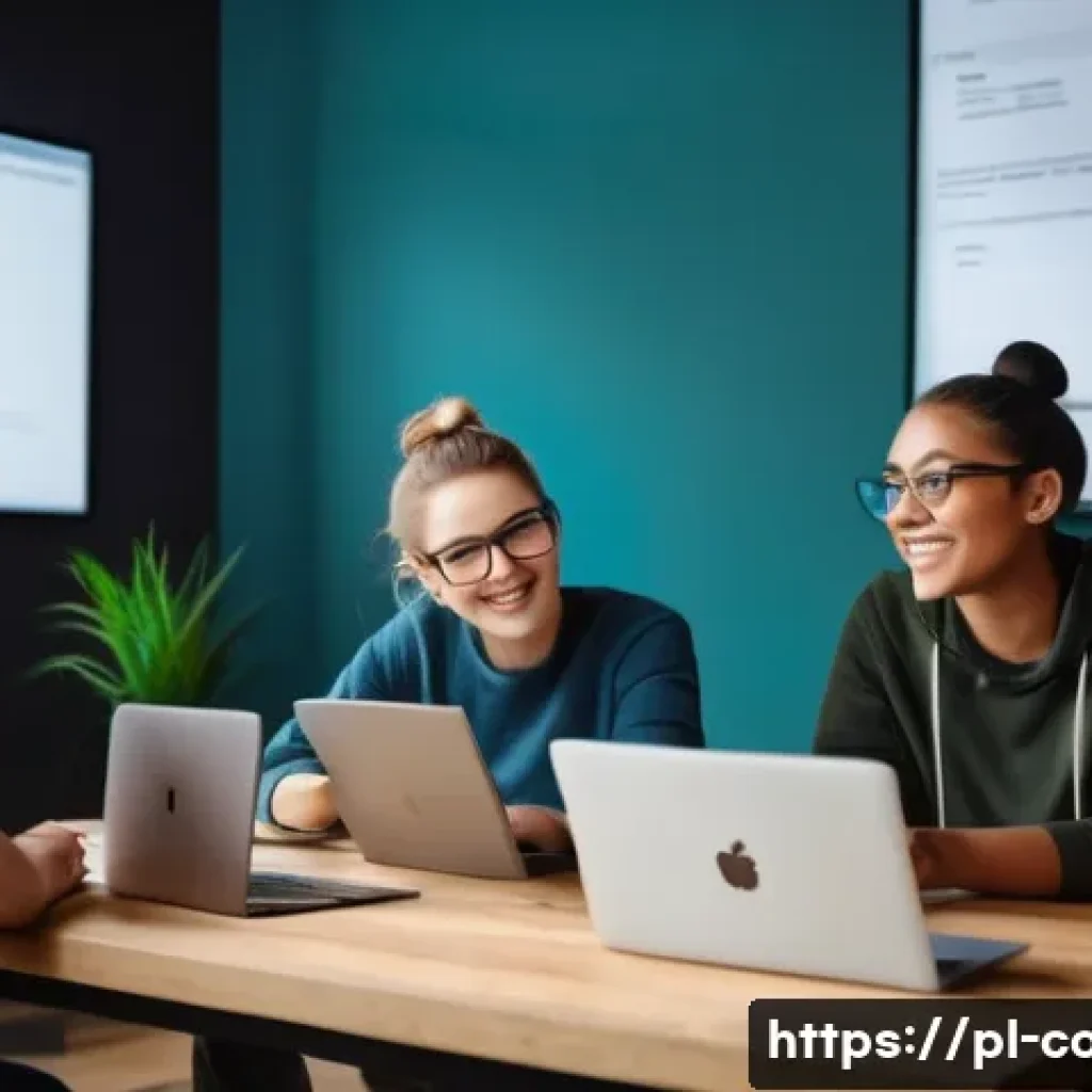 코딩교육지도사와 학습자 동기 부여 방법 - A modern online programming class scene featuring a diverse group of young adult students sitting co...