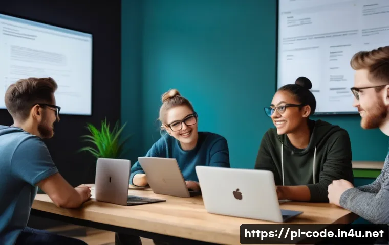 코딩교육지도사와 학습자 동기 부여 방법 - A modern online programming class scene featuring a diverse group of young adult students sitting co...