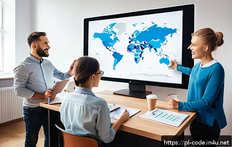 코딩교육지도사와 성인 학습자를 위한 전략 - A diverse group of adult learners in a modern classroom setting, attentively engaging with a friendl...