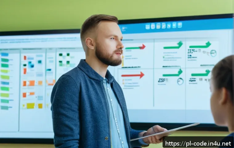 코딩교육지도사 자격증과 취업 성공 확률 - A confident Polish programming teacher in a modern classroom setting, standing in front of a digital...